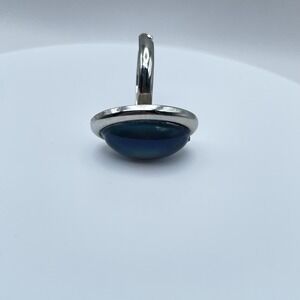 Vintage Style Mood Ring Color Changing Oval Stone Silver Tone Size 7